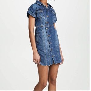 Free People button down Denim City Mini dress XS